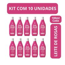Kit c10 loçao corporal leite de rosas tradicional 100ml