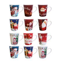 Kit c12 Canecas Natal Café 350ml Lembrança Presente PapaiNoel Kit c12 Canecas Natal Café 350ml Lembrança Presente PapaiNoel