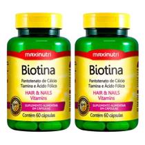 Kit C2 Biotina Suplemento Cabelos Unhas Pele - Maxinutri Kit C2 Biotina Suplemento Cabelos Unhas Pele - Maxinutri