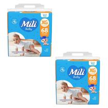 Kit C2 Fralda Baby Giga XG 68 unidades - Mili