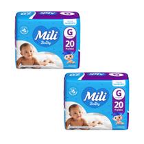 Kit C2 Fralda com alta absorção Jumbinho G C/20 - Mili