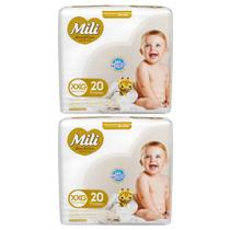 Kit C2 Fralda Love & Care Jumbo XXG C/20 - Mili Kit C2 Fralda Love & Care Jumbo XXG C/20 - Mili