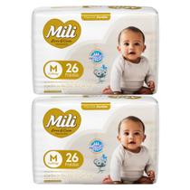 Kit C2 Fralda Mili Love Care Tamanho M Jumbo C/26 - Mili