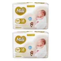 Kit C2 Fralda RN Mili Love Care Premium C/18 Unidades - Mili