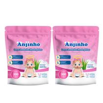 Kit C2 Lenço Umedecido Com 300 Refil Rosa - Anjinho Kit C2 Lenço Umedecido Com 300 Refil Rosa - Anjinho