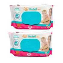 Kit C2 Lenço Umedecido Meu Bebe Ultra com 100 Unidades Kit C2 Lenço Umedecido Meu Bebe Ultra com 100 Unidades