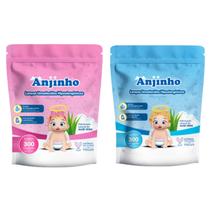 Kit C2 Lenço Umedecido Refil Azul e Rosa - Anjinho