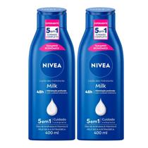 Kit C2 Loção Corporal Hidratante Milk pele Seca 400ml -Nivea