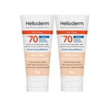 Kit C2 Protetor Ácido Hialurônico Bege Claro FPS70 Helioderm