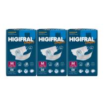 Kit C3 Fralda Adulto Tam M Comfort Descartável - Higifral