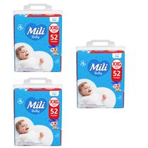 Kit C3 Fralda Baby Giga XXG 52 unidades Mili
