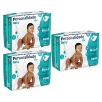Kit C3 Fralda Baby Plus G Conforto para Bebê - Personalidade Kit C3 Fralda Baby Plus G Conforto para Bebê - Personalidade