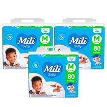 Kit C3 Fralda Conforto Total Baby Giga M C80 Mili Kit C3 Fralda Conforto Total Baby Giga M C80 Mili