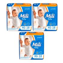 Kit C3 Fralda Jumbinho XG Conforto Segurança - Mili