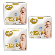 Kit C3 Fralda Love & Care Jumbo XXG C/20 - Mili Kit C3 Fralda Love & Care Jumbo XXG C/20 - Mili