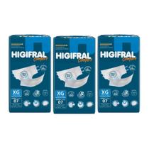 Kit C3 Fraldas Unissex Geriátricas Comfort Tam XG - Higifral