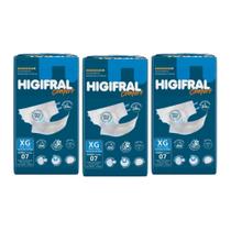 Kit C3 Fraldas Unissex Geriátricas Comfort Tam XG - Higifral