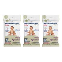 Kit C3 Lenço Umedecido Pocket C20 - Personalidade Baby Kit C3 Lenço Umedecido Pocket C20 - Personalidade Baby