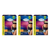 Kit C3 Roupa Calcinha Descartável P/M Black - Tena