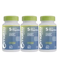 Kit C3 Suplemento Alimentar Magnésio 5 Com 60 caps Maltta