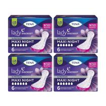 Kit C4 Absorvente Lady Discreet Maxi Night C6 Seco Tena