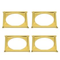 Kit C4 Porta Grelha Ralo Click 15x15 Suporte Inox Dourado