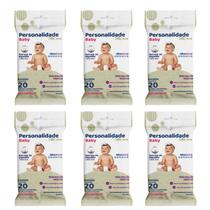 Kit C6 Lenço Umedecido Pocket C20 - Personalidade Baby