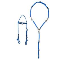 Kit Cabeçada e Peitoral trançados de corda - Azul SV49022