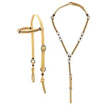 Kit Cabeçada e Peitoral trançados de corda - Bege SV5229