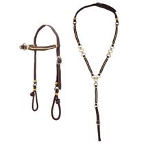 Kit Cabeçada e Peitoral trançados de corda - Marrom SV5227