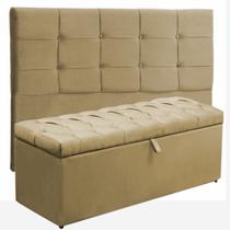 Kit Cabeceira Ana Luisa+ Calçadeira Itália King 195 CM Suede Camurça - D A Decor