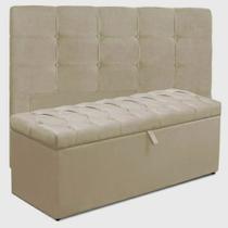 Kit Cabeceira Ana Luisa+ Calçadeira Itália Queen 160 CM Suede Bege - D A Decor