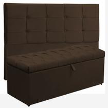 Kit Cabeceira Ana Luisa+ Calçadeira Itália Queen 160 CM Suede Marrom - D A Decor