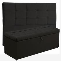 Kit Cabeceira Ana Luisa+ Calçadeira Itália Queen 160 CM Suede Preto - D A Decor