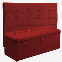 Kit Cabeceira Ana Luisa+ Calçadeira Itália Queen 160 CM Suede Vermelho - D A Decor Kit Cabeceira Ana Luisa+ Calçadeira Itália Queen 160 CM Suede Vermelho - D A Decor