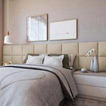 Kit Cabeceira Bege 30x40cm Modulada Estofada para Cama Box Casal