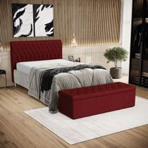 Kit Cabeceira Bellatrix 140 e Calçadeira Sagitarius Veludo Aradecor Kit Cabeceira Bellatrix 140 e Calçadeira Sagitarius Veludo Aradecor