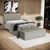 Kit Cabeceira Bellatrix 160 e Calçadeira Sagitarius Veludo Aradecor