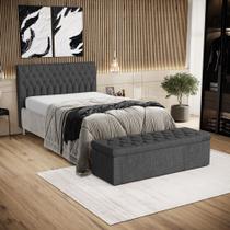 Kit Cabeceira Bellatrix 195 e Calçadeira Sagitarius Linho Aradecor Kit Cabeceira Bellatrix 195 e Calçadeira Sagitarius Linho Aradecor