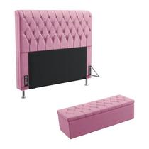 Kit Cabeceira Bellatrix 195 Para Cama King e Calçadeira Sagitarius Sued Rosê Aradecor Kit Cabeceira Bellatrix 195 Para Cama King e Calçadeira Sagitarius Sued Rosê Aradecor