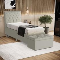 Kit Cabeceira Bellatrix 90 e Calçadeira Sagitarius Couro Aradecor