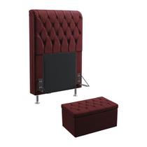 Kit Cabeceira Bellatrix 90 Para Cama de Solteiro e Calçadeira Sagitarius Sued Bordô Aradecor Kit Cabeceira Bellatrix 90 Para Cama de Solteiro e Calçadeira Sagitarius Sued Bordô Aradecor