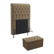 Kit Cabeceira Bellatrix 90 Para Cama de Solteiro e Calçadeira Sagitarius Sued Capuccino Aradecor Kit Cabeceira Bellatrix 90 Para Cama de Solteiro e Calçadeira Sagitarius Sued Capuccino Aradecor