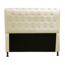 Kit Cabeceira Brenda com Recamier Felix 1,95 cm King Size Baú Quarto Sala material sintético Bege - Damaffe Móveis