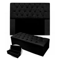 Kit Cabeceira + Calçadeira Baú Mirage King Size 195cm