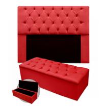 Kit Cabeceira + Calçadeira Baú Mirage Queen Size 160cm