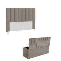 Kit Cabeceira + Calçadeira Cama Casal 140 Cm Carla Sued Marsala - Kimi Design