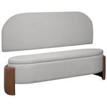 Kit Cabeceira Calçadeira Casal Cama Box 140 Bouclê Facto