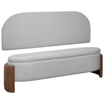 Kit Cabeceira Calçadeira Casal Cama Box 140 Bouclê Facto