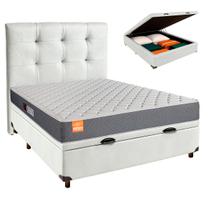 Kit Cabeceira + Cama Box Bau + Colchão Casal D23 Pro Inducol